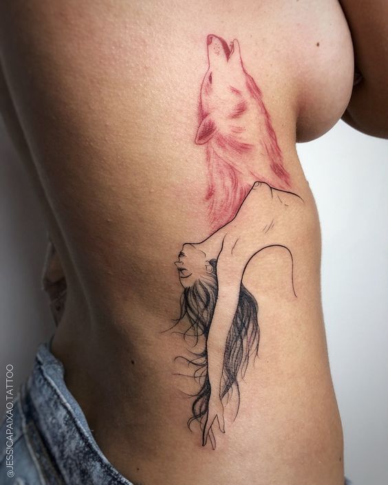 Lion rib tattoo